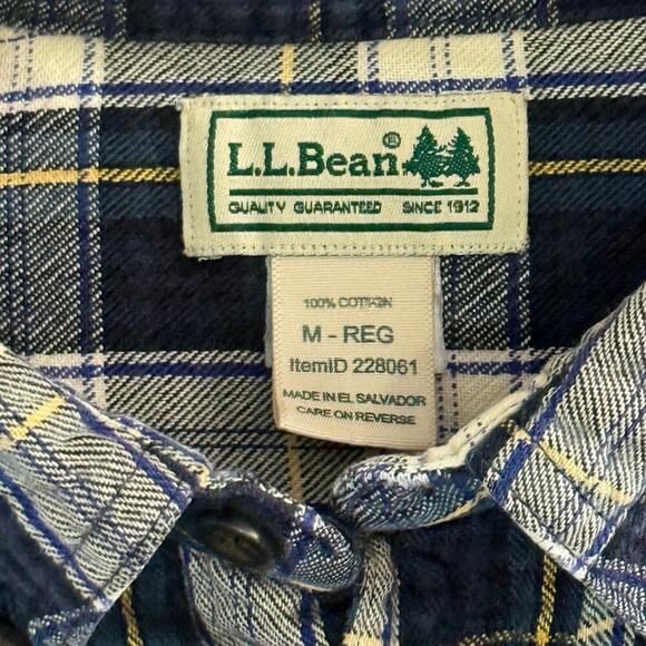 L.L.Bean Flannel Shirt Men's Medium Multicolor Plaid Button Down 100% Cotton - Picture 2 of 5